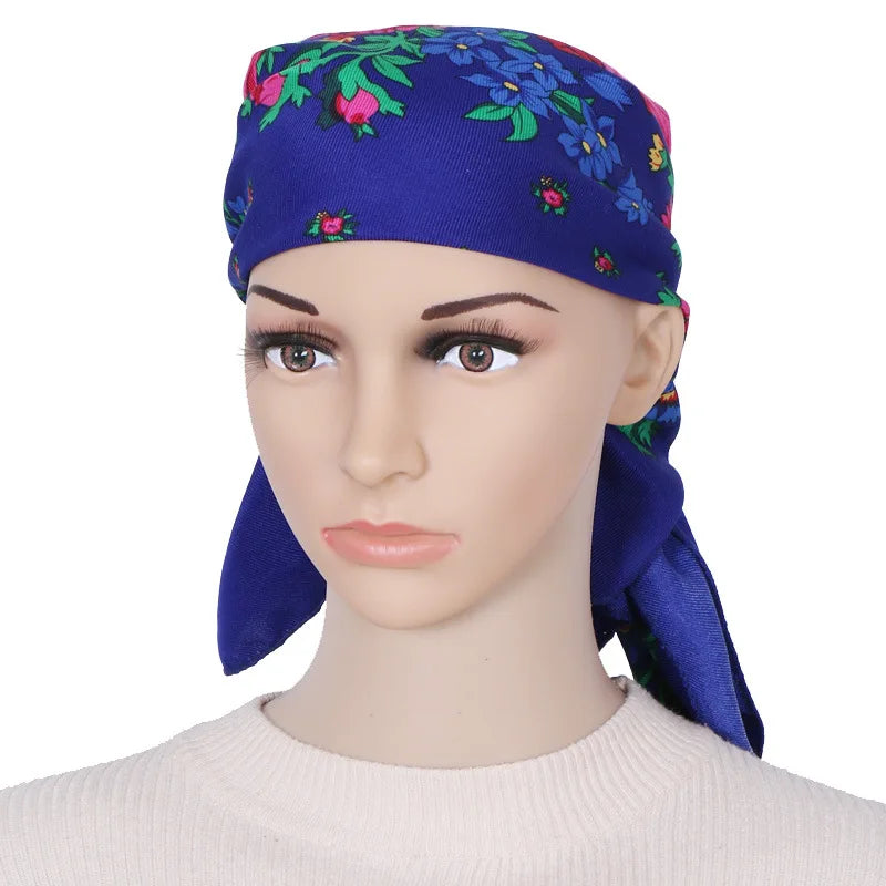 70*70cm Headscarf for Women Square Scarf Cotton Print Bandana Summer Protection Hijab Winter Warm Bandana Babushka