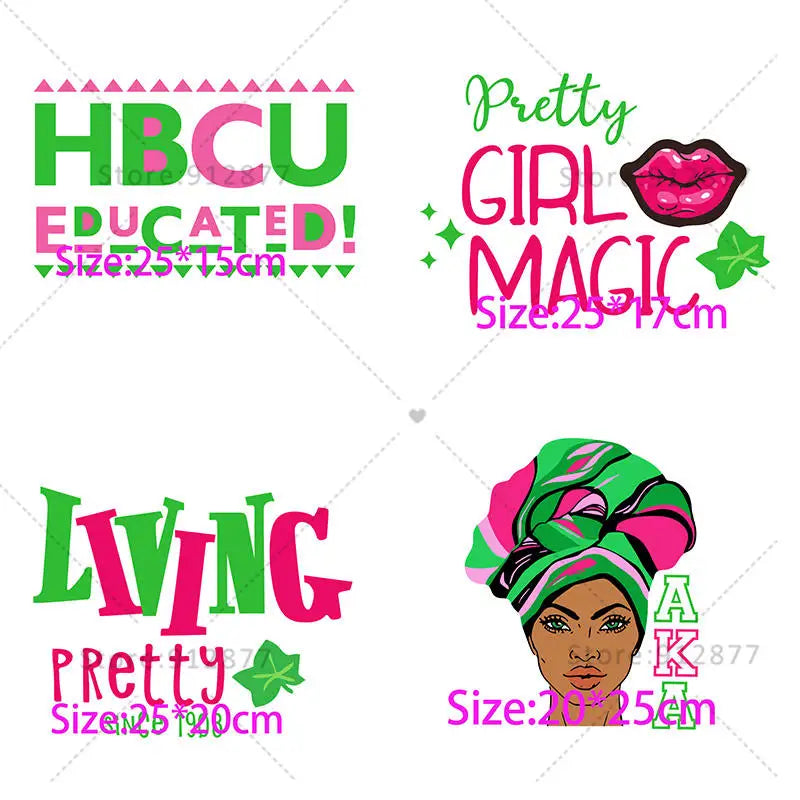 Ready to Press Transfers Custom Alpha Kappa Alpha Black Girls Pretty Girls Magic Women DTF Print