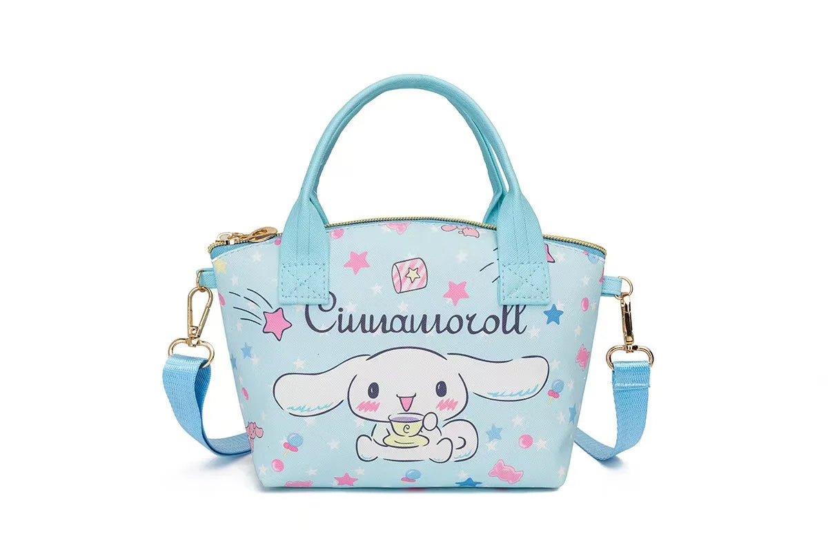 Sweet printed handbag and crossbody bag, commuter small bag, waterproof and durable canvas bag, cute everyday storage bag, can b