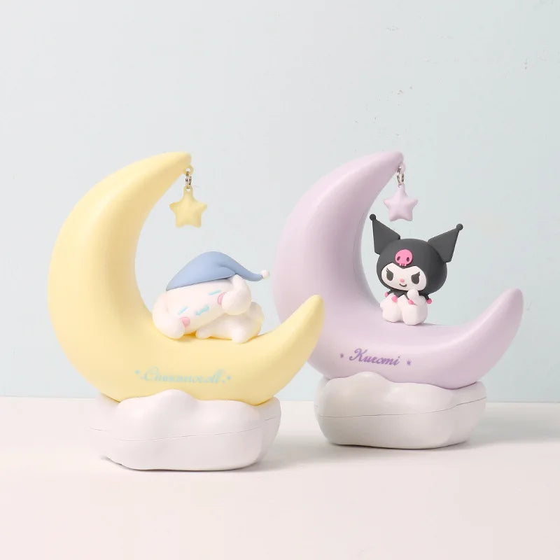Cinnamoroll Moon Dream LED Night Light 3D Kawaii My Melody Desktop Lamp Glowing Ornament Bedroom Shelf Display Decor
