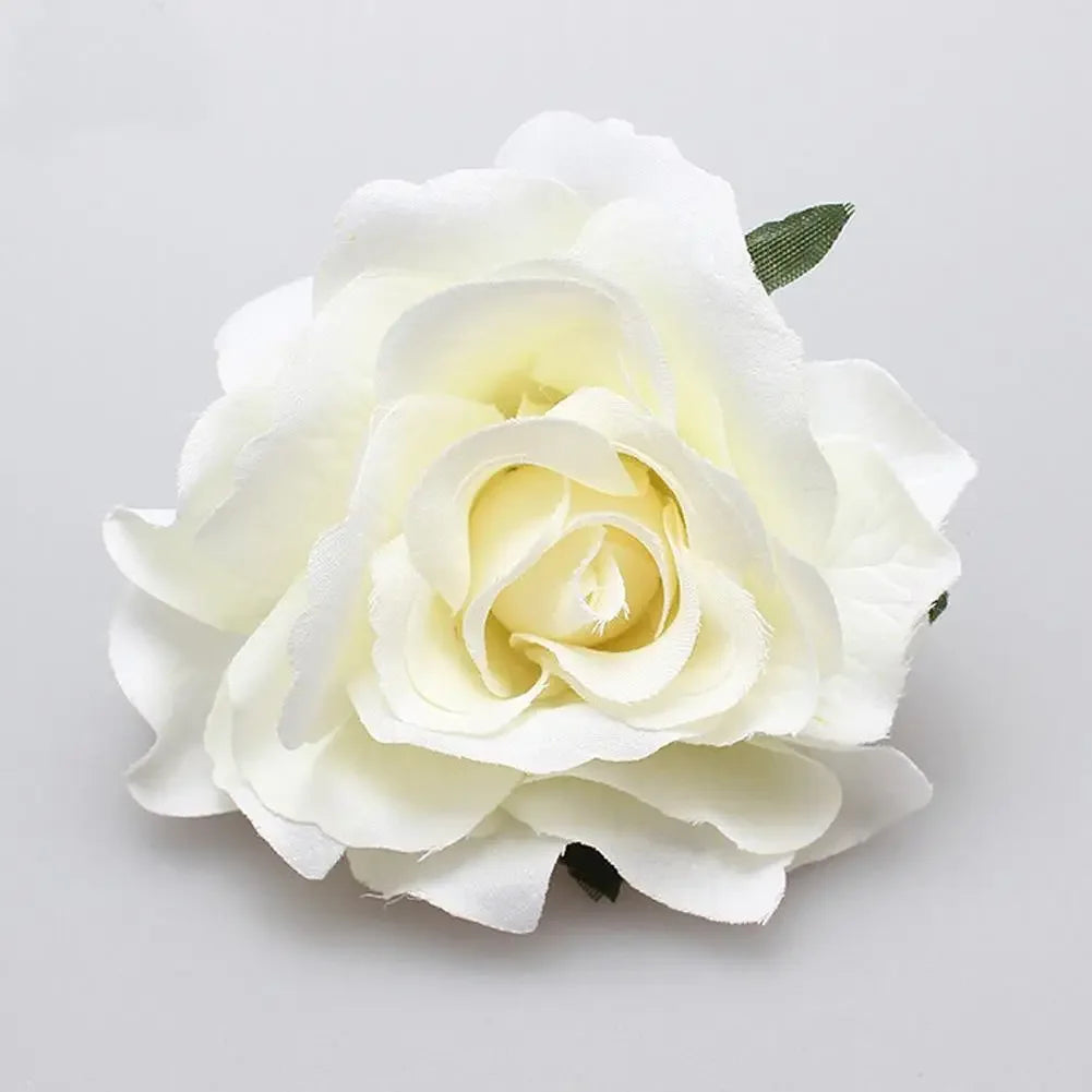 Flamenco Flowers For Hair DIY Headdress For Bridal Flocking Cloth Red Rose Flower Hairpin Hair Clip Party Hair Accessories