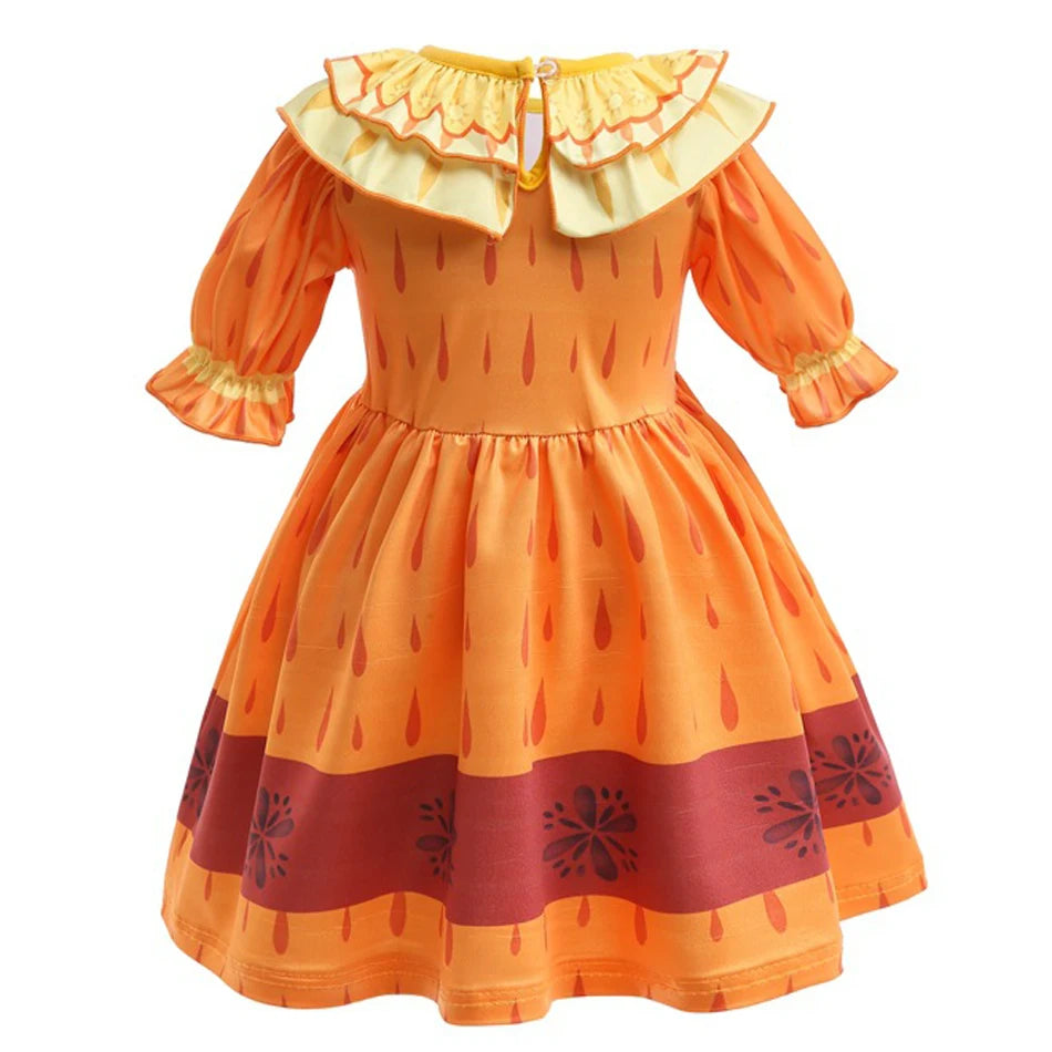 Baby Girls Encanto Mirabel Isabela Madrigal Dress Kids Short Sleeve Clothes Children Dolores Luisa Pepa Princess Cosplay Costume