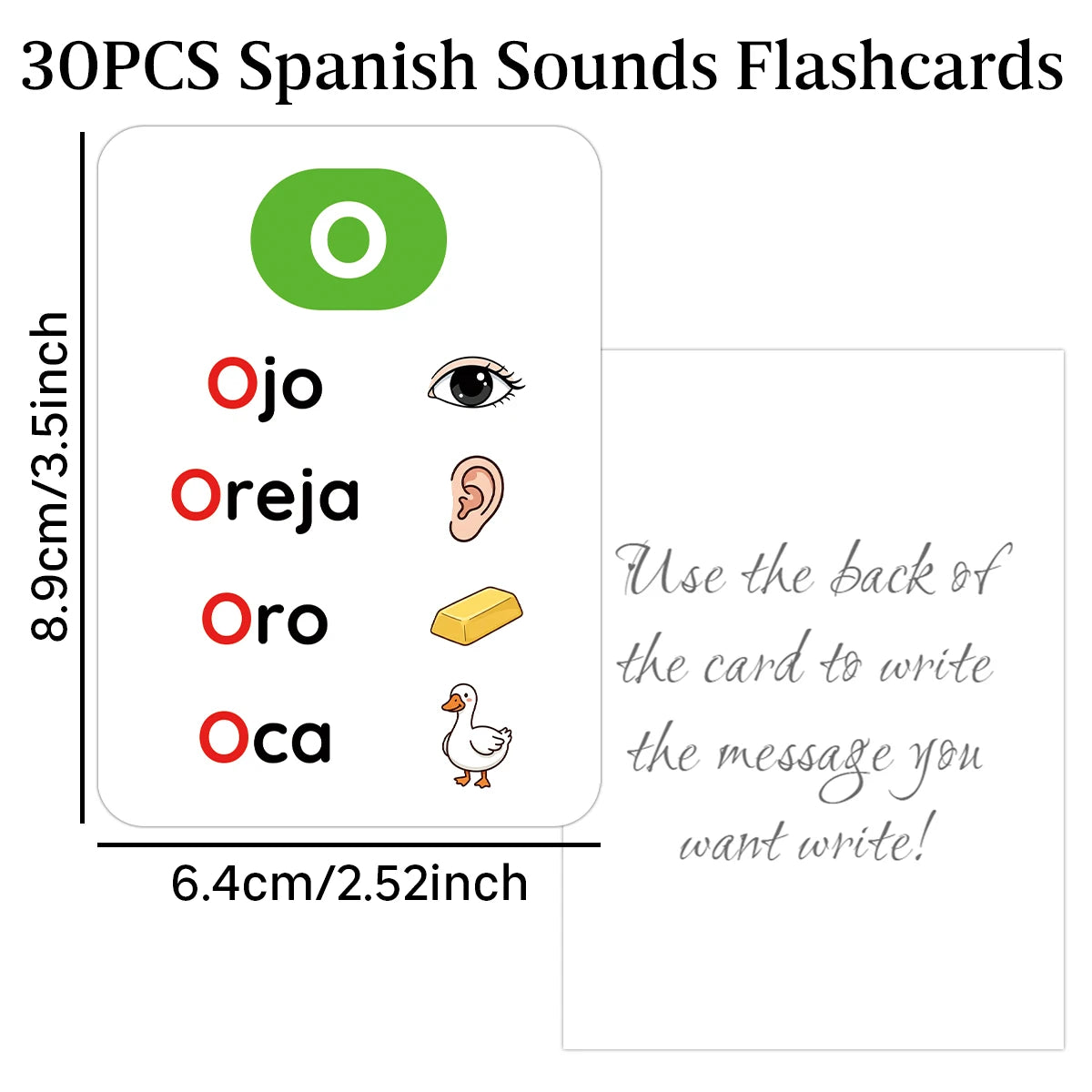 30pcs Spanish Alphabet Phonics Flashcards,Early Learning Spanish Pronunciation Cards,Preschool Homeschool Language Teaching Card