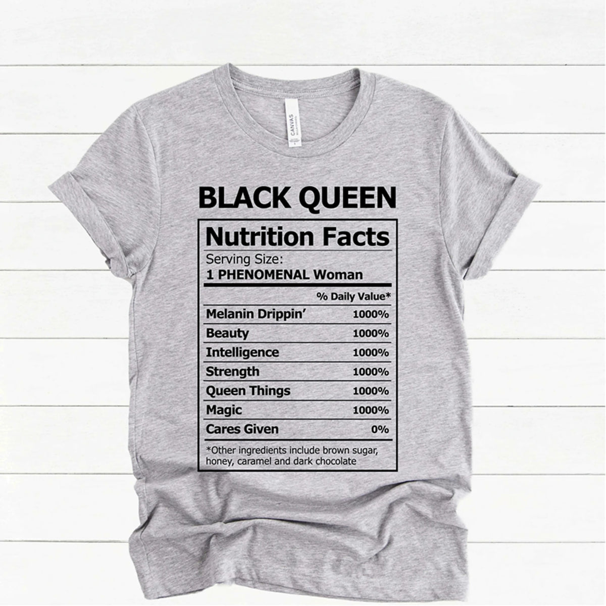 2020 Black Queen Nutritional Facts T-Shirt Black Girl Magic Shirt Women Melanin Shirts Black Power Queen Graphic Tee