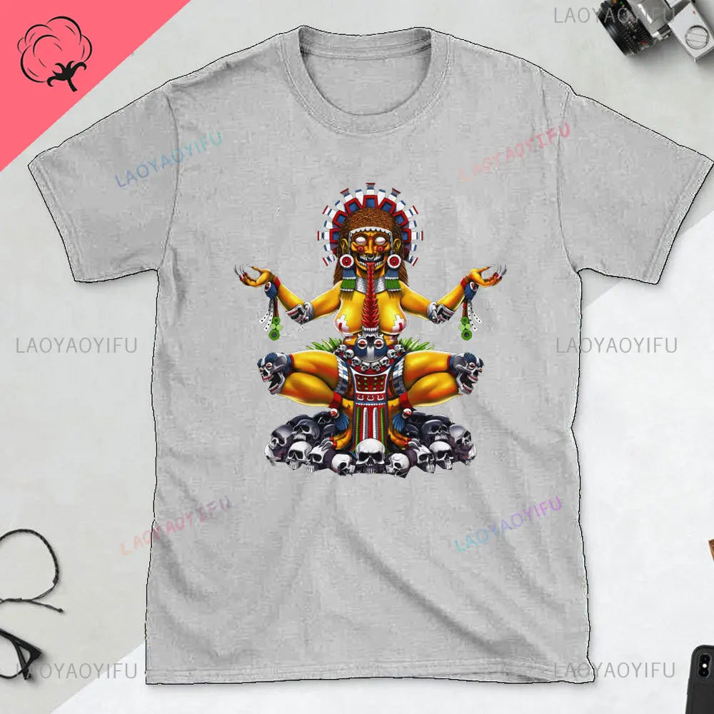 Quetzalcoatl Mexican Tshirt Aztec Art Print Aztec Tee Mexican Shirt Men Mexico Cotton Shirts Mexican Themed Gifts Mexicanas tops