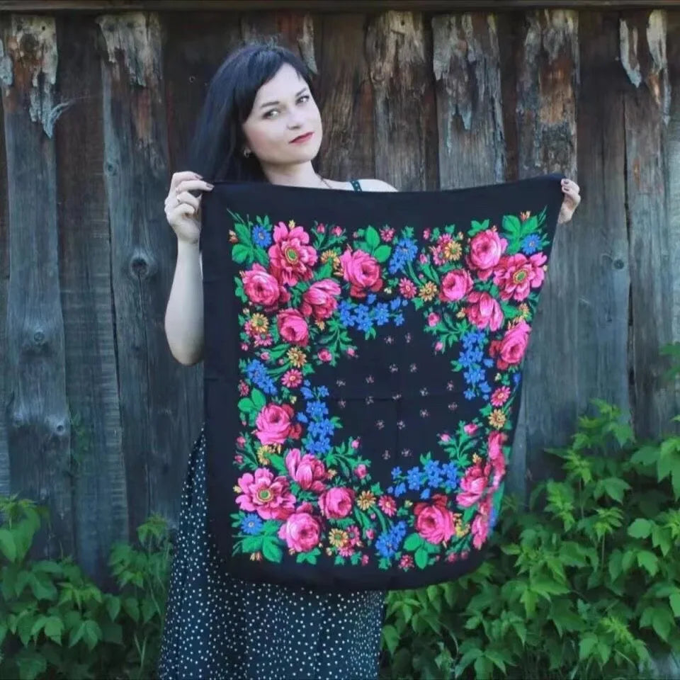 70*70cm Headscarf for Women Square Scarf Cotton Print Bandana Summer Protection Hijab Winter Warm Bandana Babushka