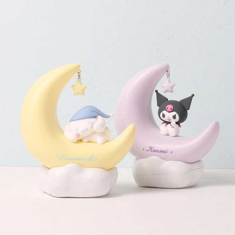 Cinnamoroll Moon Dream LED Night Light 3D Kawaii My Melody Desktop Lamp Glowing Ornament Bedroom Shelf Display Decor
