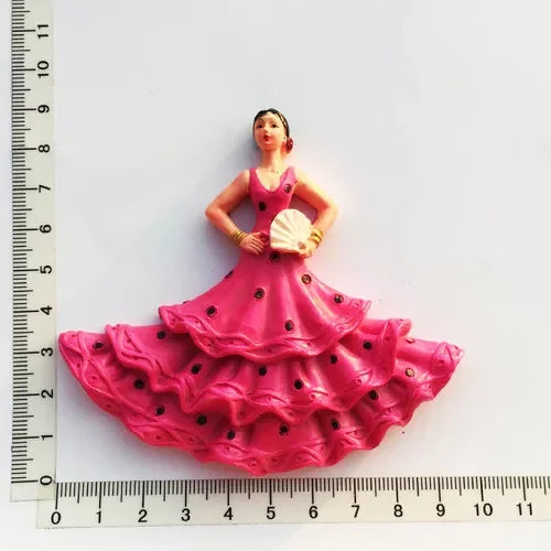 Spanish Fridge Magnets Flamenco Dancer MallorcaTourism Souvenir Decorative Arts Refrigerator Magnetic Stickers Home Decoration