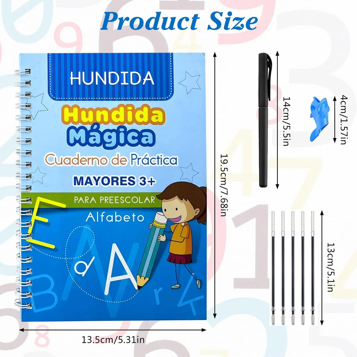 Spanish Magic Books Learning Lettering In Tracing Workbook for Kids Reusable Notebooks for Children Spanish Montessori Writing