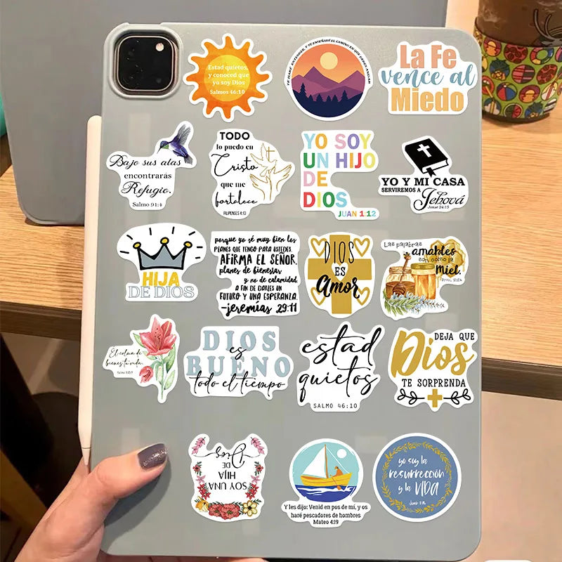 10/30/50PCS Cute Spanish Bible PVC Sticker Aesthetic Decoration Scrapbooking Korean Stationery School Supplies for Kids