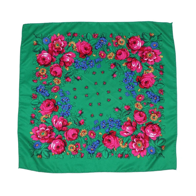70*70cm Headscarf for Women Square Scarf Cotton Print Bandana Summer Protection Hijab Winter Warm Bandana Babushka