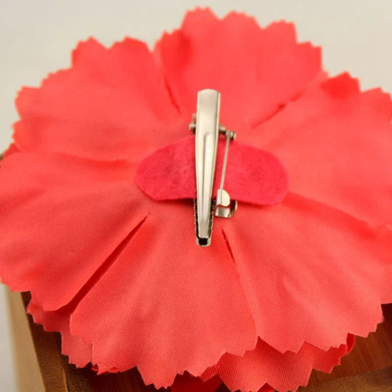 Flamenco Flowers For Hair DIY Headdress For Bridal Flocking Cloth Red Rose Flower Hairpin Hair Clip Party Hair Accessories