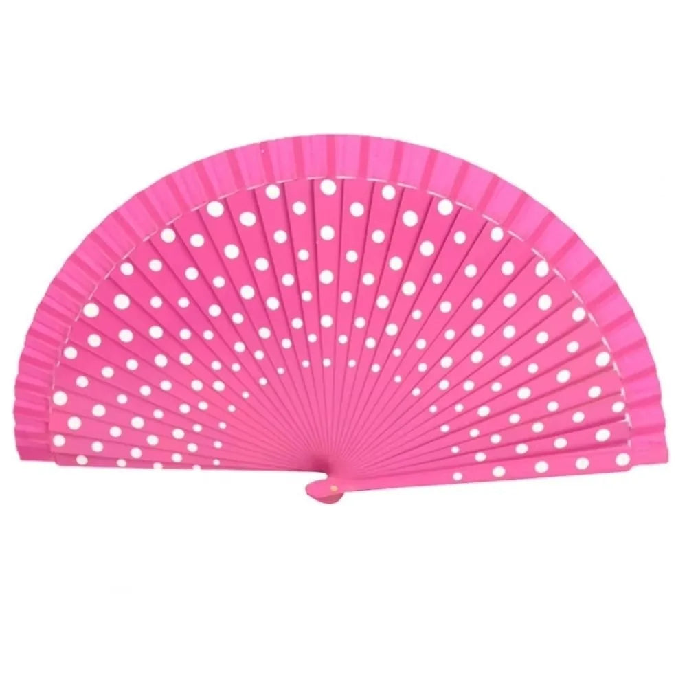 Elegant Accessory Wood Flamenco Fan Handheld Classical Spanish Fan Dots Pattern Decorative Hand Fan Dance Parties