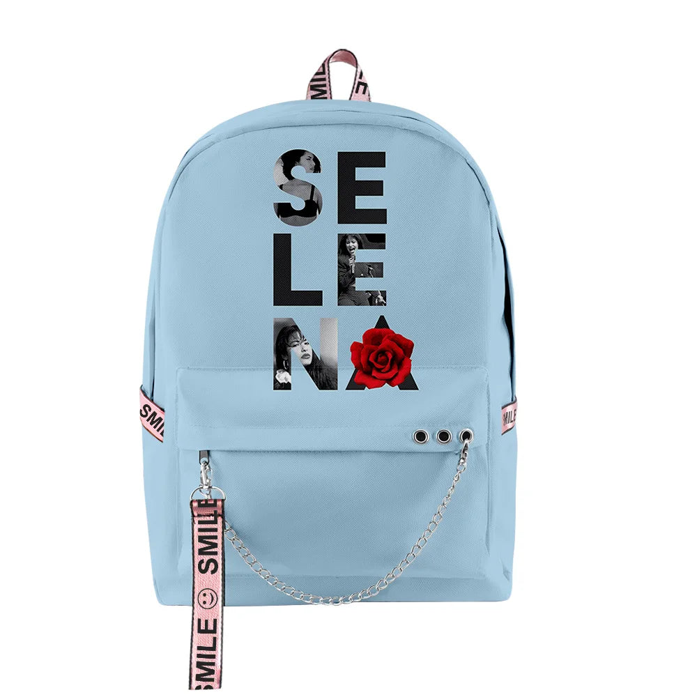 Classic Popular Selena Quintanilla Sakura School Bags Unisex 3D Print Oxford Waterproof Notebook multifunction Travel Backpacks