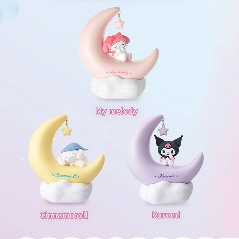 Cinnamoroll Moon Dream LED Night Light 3D Kawaii My Melody Desktop Lamp Glowing Ornament Bedroom Shelf Display Decor