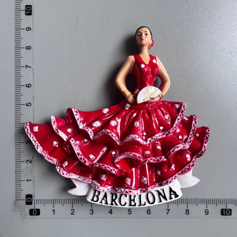 Spain Fridge Magnets Bullfighting flamenco dancers Barcelona ESPANA Tourist Souvenirs Magnetic Stickers Home Decoration Gifts