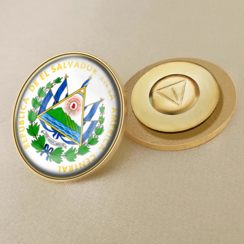 El Salvador Flag National Emblem Brooches Badges Lapel Pins
