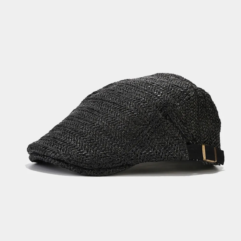 Berets for Men Women Breathable Straw Spring Summer Sun Hat Artist Painter Beret Hat Adjust Flat Cap Unisex Beret Cap