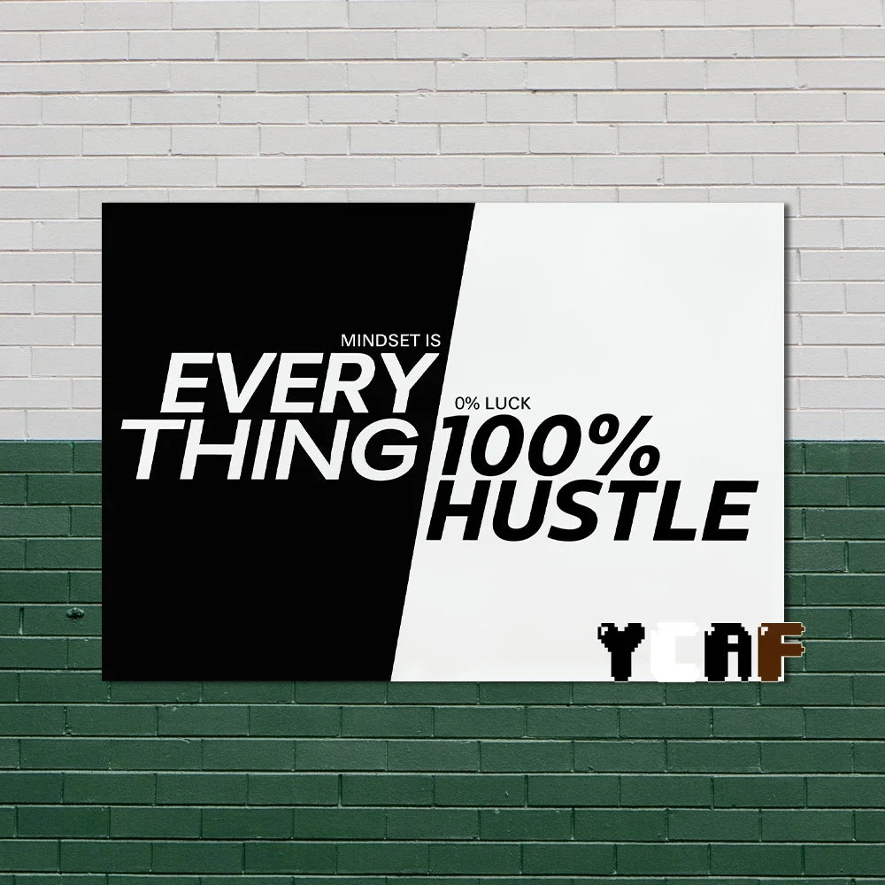 Black Minimalist Motivational Quotes Canvas Poster  Inspirational Wall Art for Office Gym and Home Decor