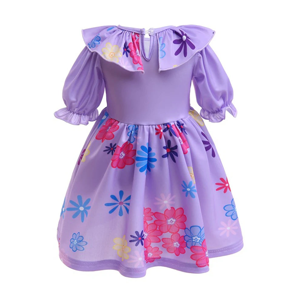 Baby Girls Encanto Mirabel Isabela Madrigal Dress Kids Short Sleeve Clothes Children Dolores Luisa Pepa Princess Cosplay Costume