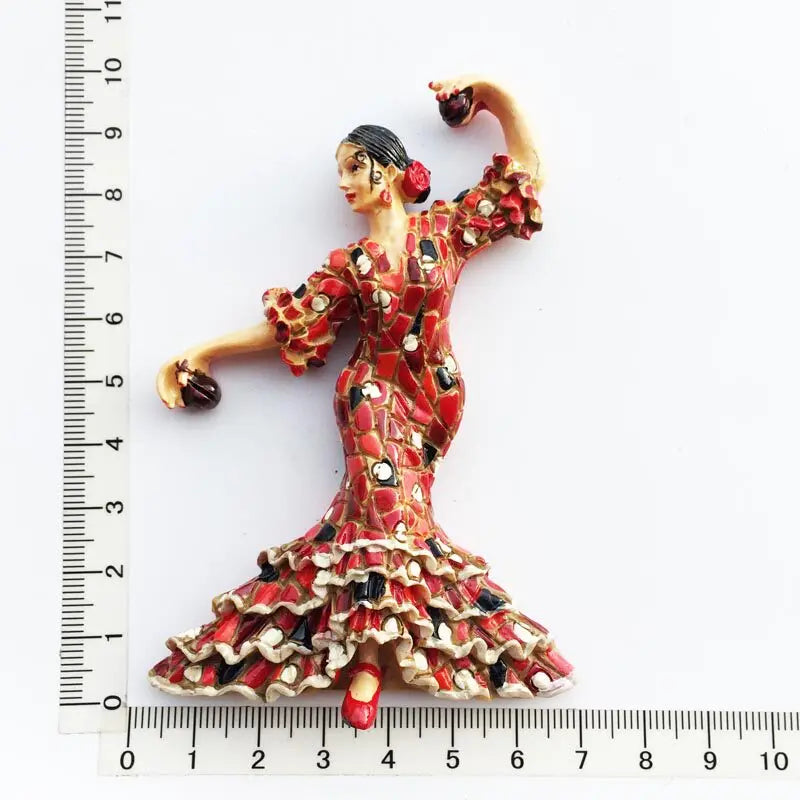 Spanish Fridge Magnets Flamenco Dancer MallorcaTourism Souvenir Decorative Arts Refrigerator Magnetic Stickers Home Decoration