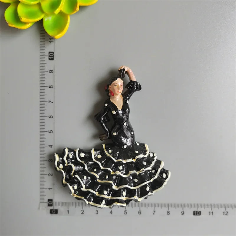 Spanish Fridge Magnets Flamenco Dancer MallorcaTourism Souvenir Decorative Arts Refrigerator Magnetic Stickers Home Decoration