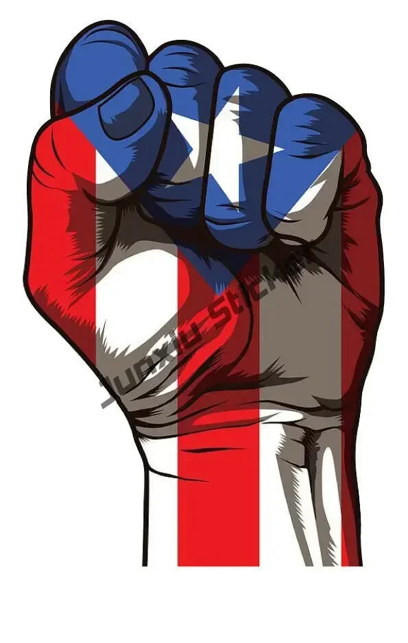 Puerto Rico Flag Frog Bumper Sticker Country Code PR UV Protected Vinyl Waterproof Decal Automotive Accessories Decoration
