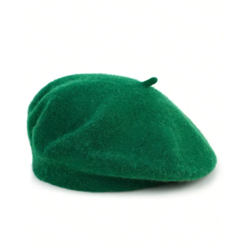 Classic French Knitted Beret for Women Warm Soft Top Knot Painter Cap Stylish Autumn Winter Daily Casual Streetwear Vintage