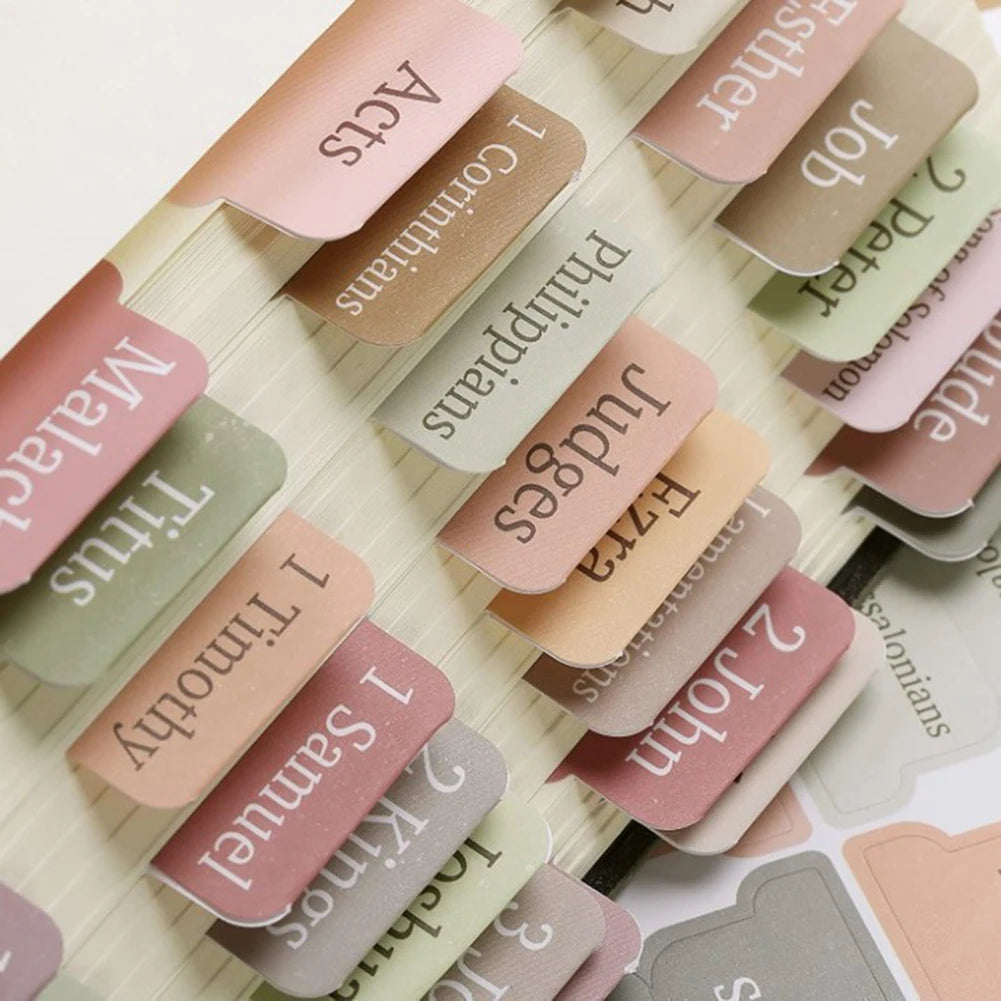75Pcs Laminated Bible Tabs Boho Theme Bible Tabs Tear-resistant Large Print Bible Book Tabs Bible Study Journaling Supplies
