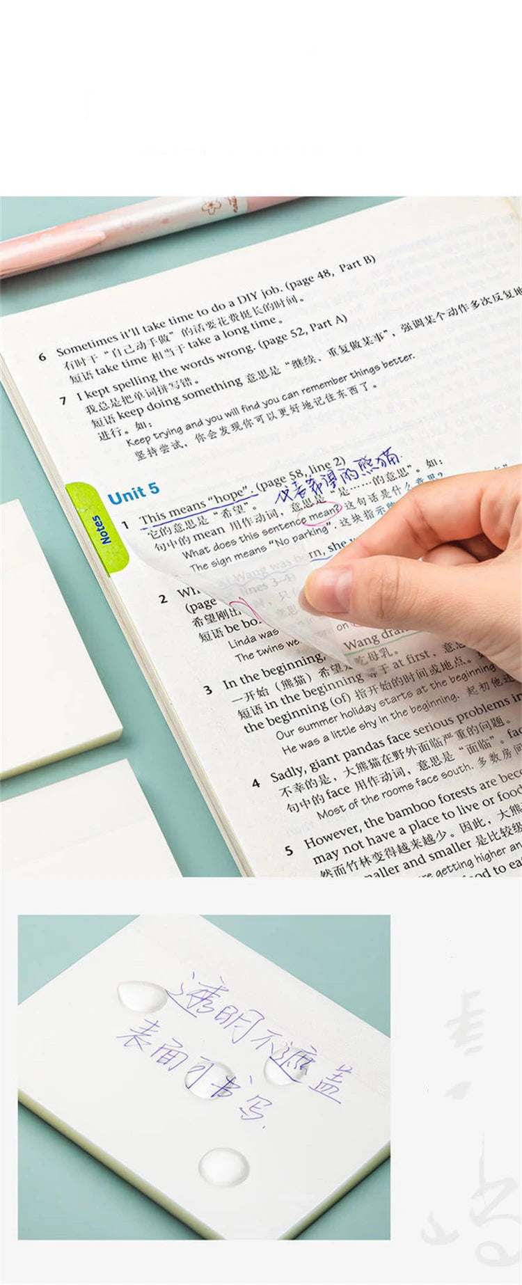 50 sheets Transparent Posted it Sticky Note Pads Notepads Posits Papeleria Journal School Stationery office Supplies