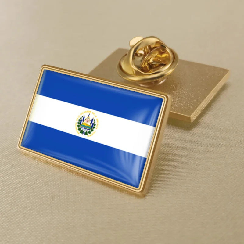 El Salvador Flag National Emblem Brooches Badges Lapel Pins