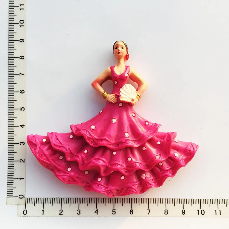 Spanish Fridge Magnets Flamenco Dancer MallorcaTourism Souvenir Decorative Arts Refrigerator Magnetic Stickers Home Decoration