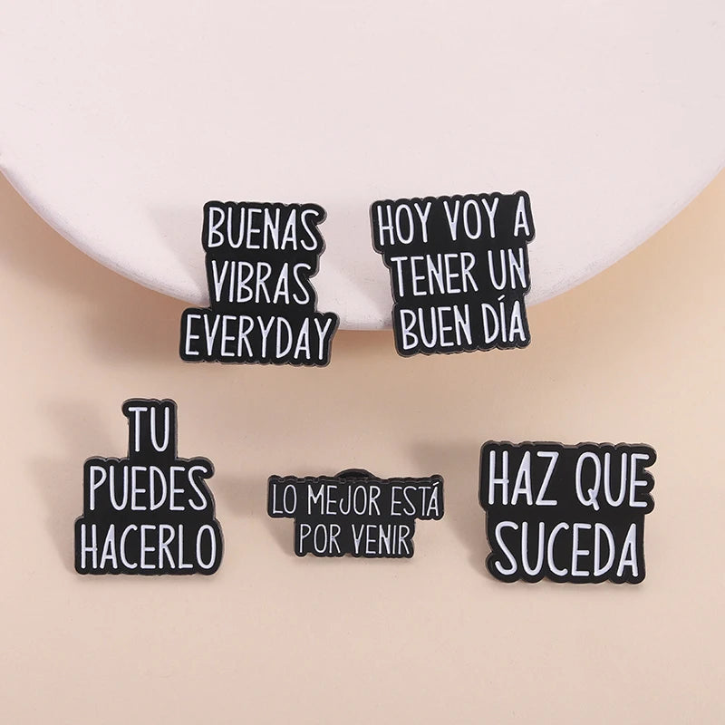 Spanish Latina Quote Enamel Pins Antes Muerta Que Sencilla Ojo de Loca No Se Equivoca Metal Brooches Lapel Badge Jewelry Gifts