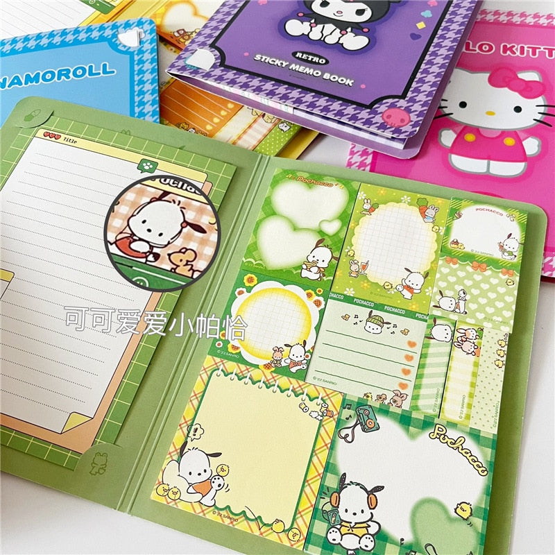 Kawaii Cute Sanrio Convenience Book Mymelody Kuromi Hellokitty Note Book Cute Paste Notepad Stationery Student Stationery