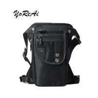 Men's Univesial Thigh Crossbody Bags Retro Fashion Outdoor Sports Belt Leg Bag Motorcycle Waterproof Canvas Waist Pack