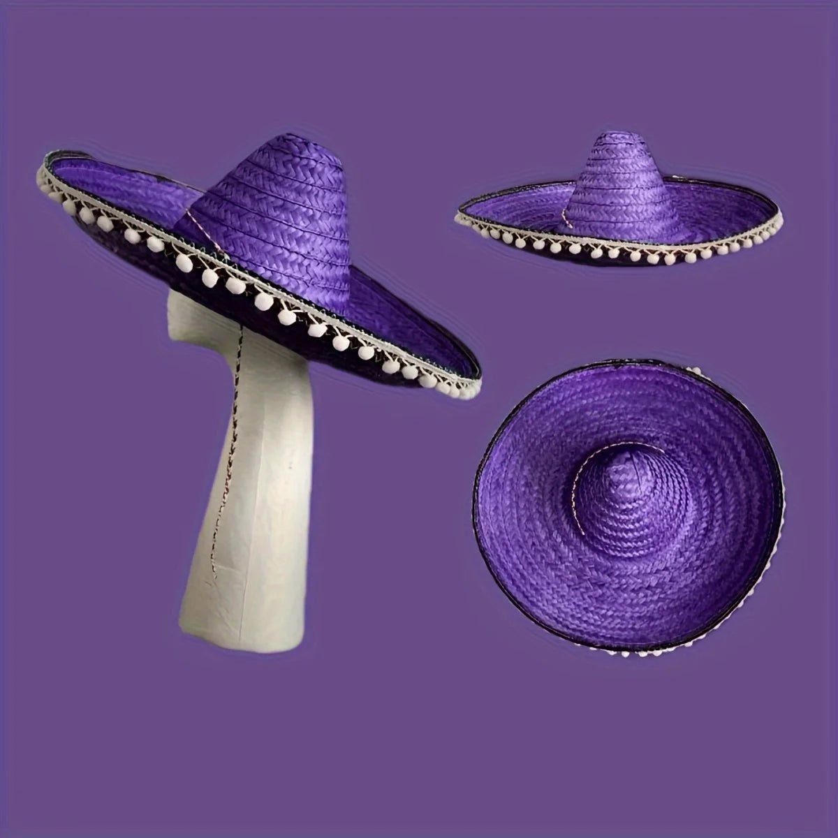 Mexican Sun Hat, Straw Hat with Wide Brim, Suitable for Decoration and Gifts at Festivals, Carnivals, Summer Mexican Parties.