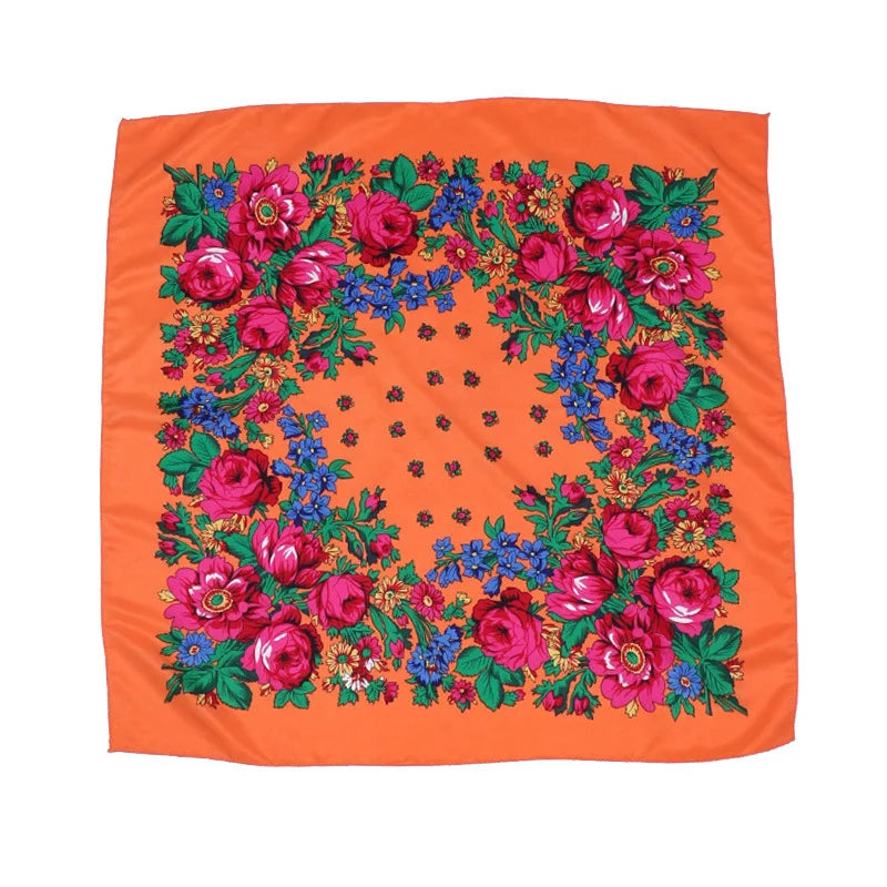 70*70cm Headscarf for Women Square Scarf Cotton Print Bandana Summer Protection Hijab Winter Warm Bandana Babushka
