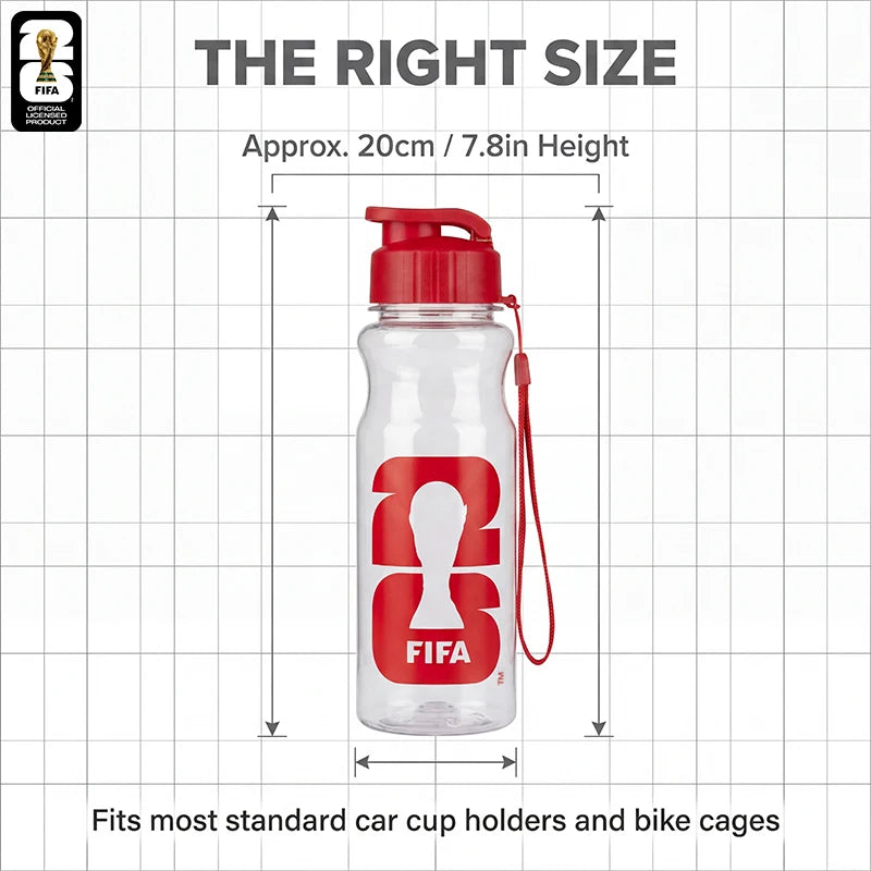 Official FIFA 2026 Authorized Sports Water Bottle, Safe BPA Free Food Grade Plastic Portable Sports Cup, World Cup Peripherals