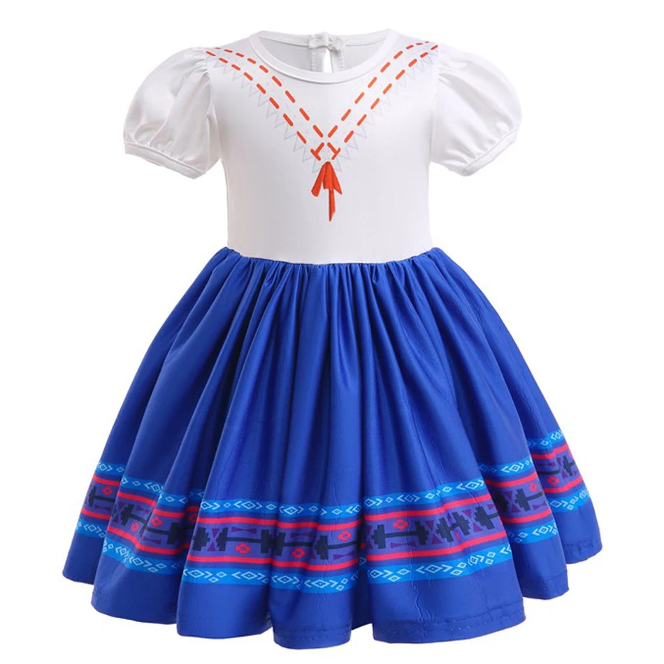 Baby Girls Encanto Mirabel Isabela Madrigal Dress Kids Short Sleeve Clothes Children Dolores Luisa Pepa Princess Cosplay Costume