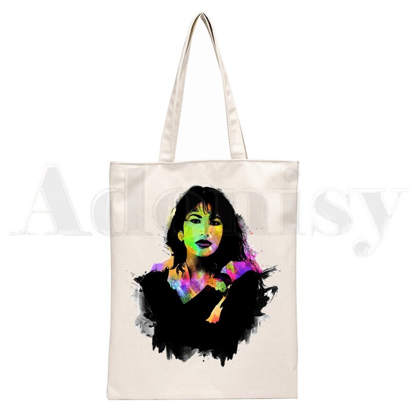 Vintage 90s Inspired Selena Quintanilla Trendy Handbags Shoulder Bags Casual Shopping Girls Handbag Women Elegant Canvas Bag