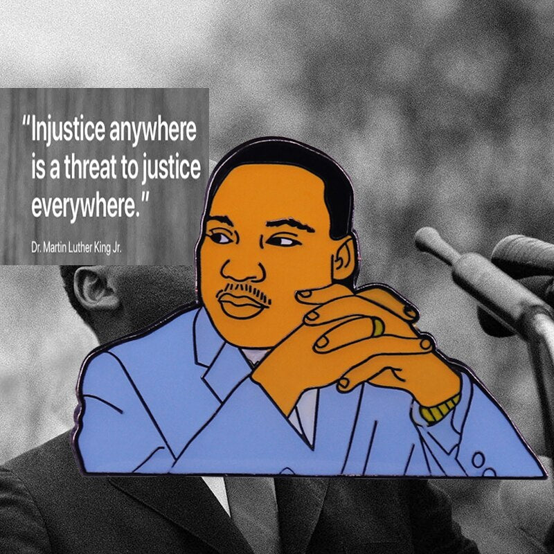 Martin Luther King Jr Brooch MLK Enamel Pin I Have A Dream Black Lives Matter Badge