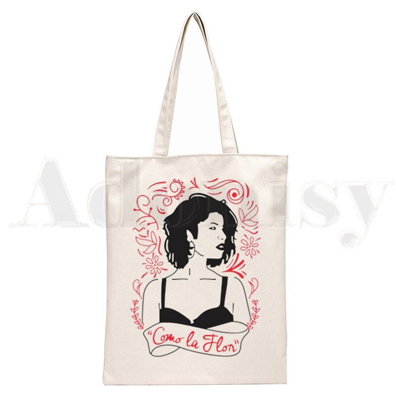 Vintage 90s Inspired Selena Quintanilla Trendy Handbags Shoulder Bags Casual Shopping Girls Handbag Women Elegant Canvas Bag