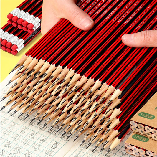 20 / 10pcs / lot wooden pencil HB pencil with eraser children&#39;s drawing pencil school writing stationery
