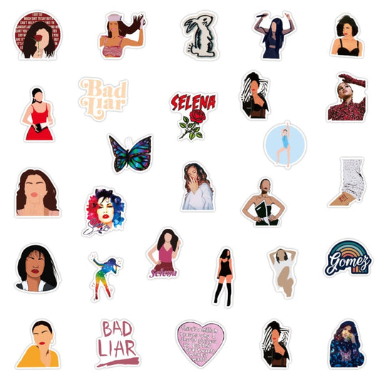 10-50 Pieces Of Singer Selena Gomez Graffiti Stickers Waterproof Material Suitcase Notebook Scooter Water Cup Stickers