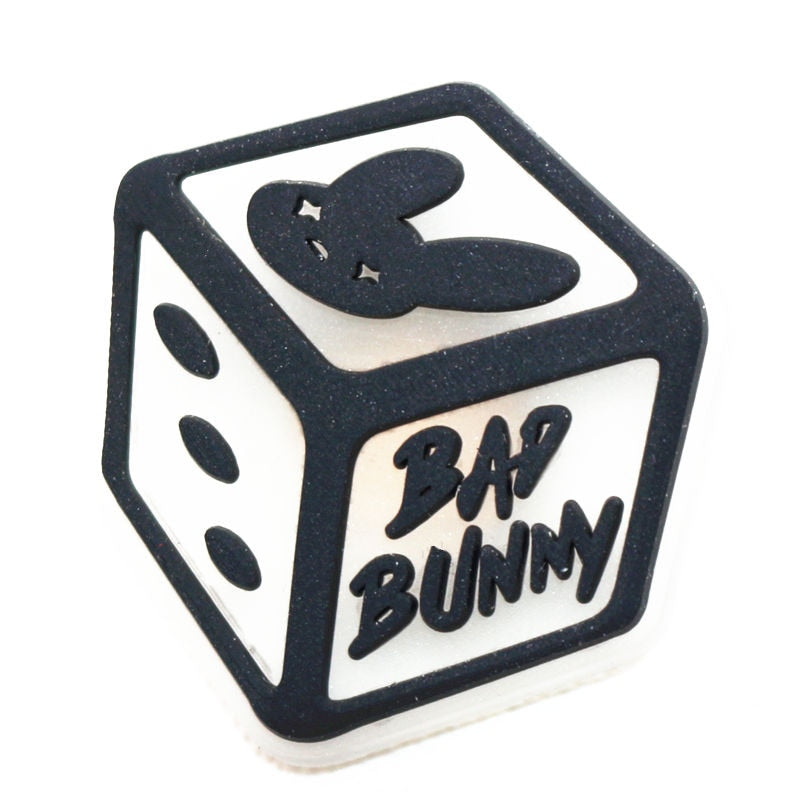Novelty Luminous Shoe Charms Accessories Bad Bunny Stars Dice Planet Shoe Buckle Decoration for Croc Jibz Kids Party Xmas Gifts