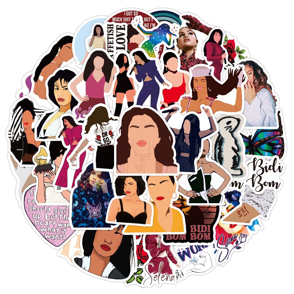 10-50 Pieces Of Singer Selena Gomez Graffiti Stickers Waterproof Material Suitcase Notebook Scooter Water Cup Stickers