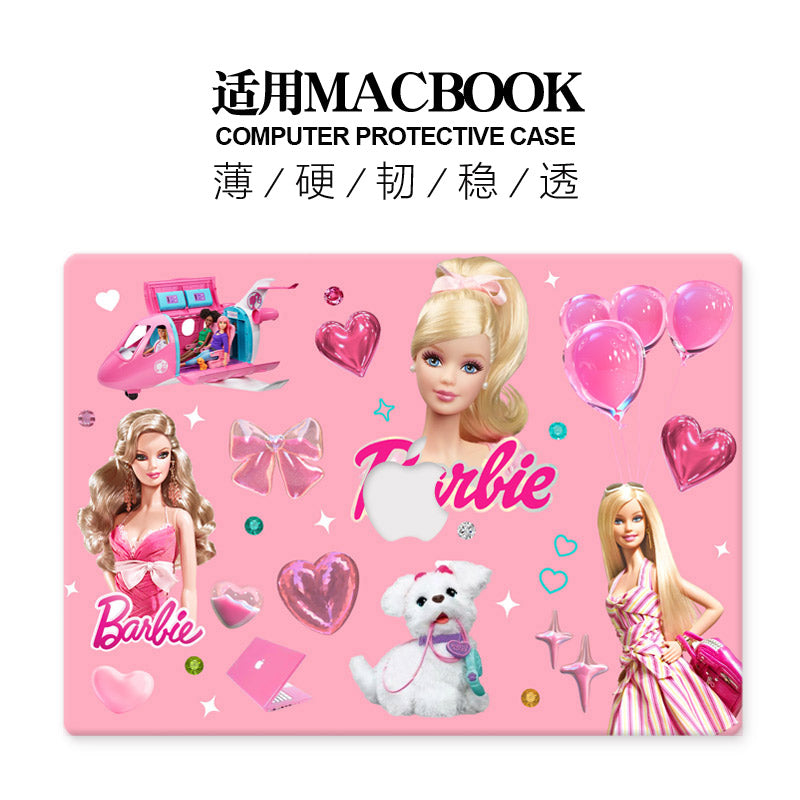 Suitable for MacBook Apple M2 Computer Air13.6 Protective Case Pro14 Notebook Frosted Shell Pink Barbie