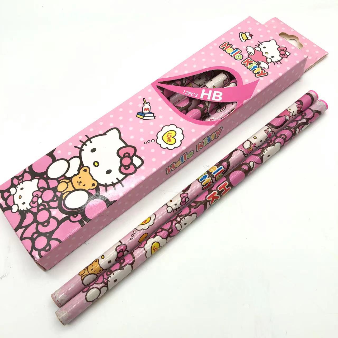 12Pcs Set Sanrio Pencils Students Stationery Pupil Anime My Melody Kuromi Cinnamoroll Cute Practical School Supplies Kids Gifts