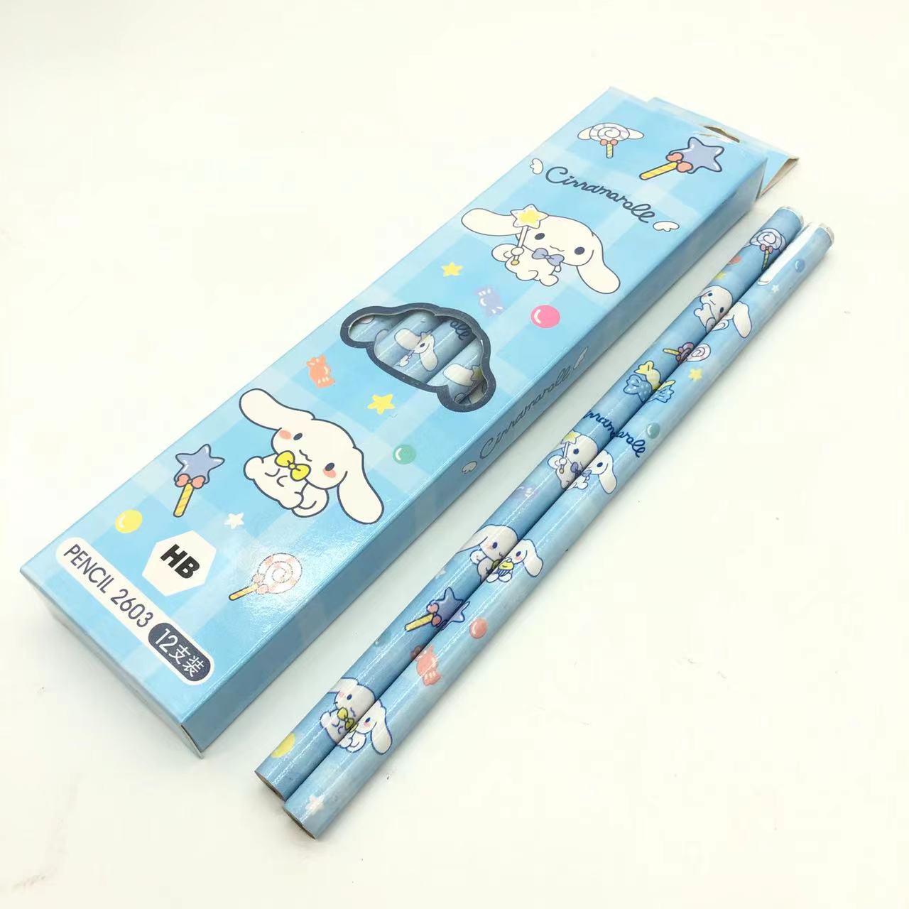 12Pcs Set Sanrio Pencils Students Stationery Pupil Anime My Melody Kuromi Cinnamoroll Cute Practical School Supplies Kids Gifts